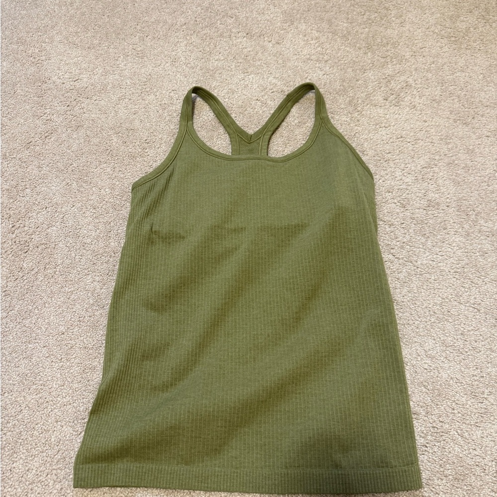 lululemon athletica Olive Ribbed Racerback Tank